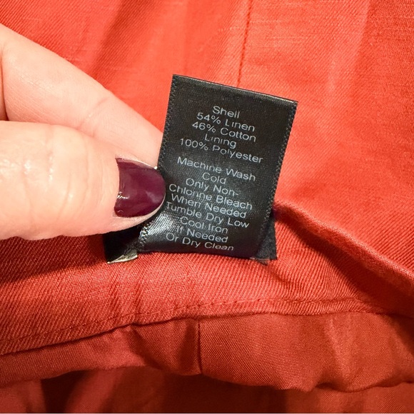 Ann Taylor Coral Linen/Cotton Skirt - Picture 4 of 4